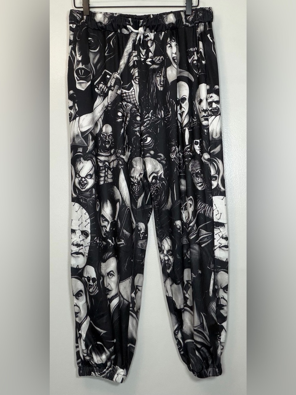 NWOT SHEIN Black & White Horror Character Graphic Joggers